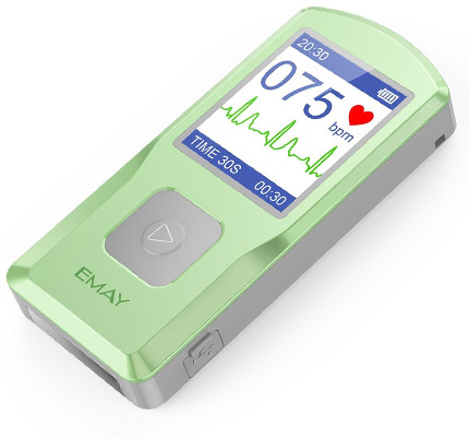 Acheter ECG Portable Portable 24 heures, détecteur de forme d'onde  cardiaque continue, dispositif de surveillance domestique avec tampons de  câble, écran couleur