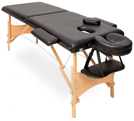 Table de massage pliante 2 zones en bois avec panneau Reiki +