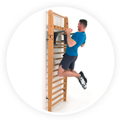 Espalier Gym Hêtre avec barre de traction, Ref. 259 -F